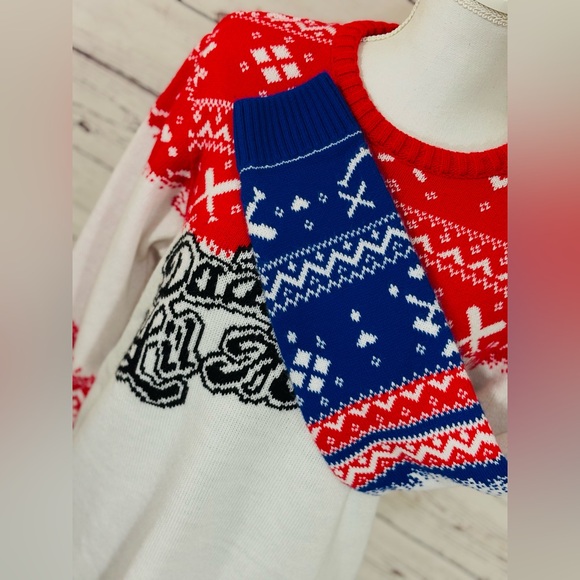 Suicide Squad Harley Quinn Daddy’s Lil Monster Fair Isle Cosplay Sweater Size XL - Picture 5 of 8